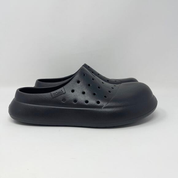TOMS Alpargata Mallow Mule Womens 9/Mens 7 Molded Slip-On Black Eco EVA - Picture 2 of 9